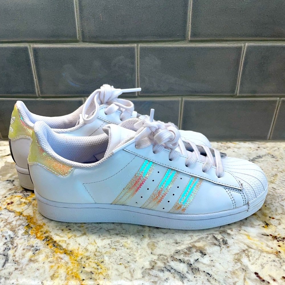 Adidas superstar sneakers iridescent shell toe